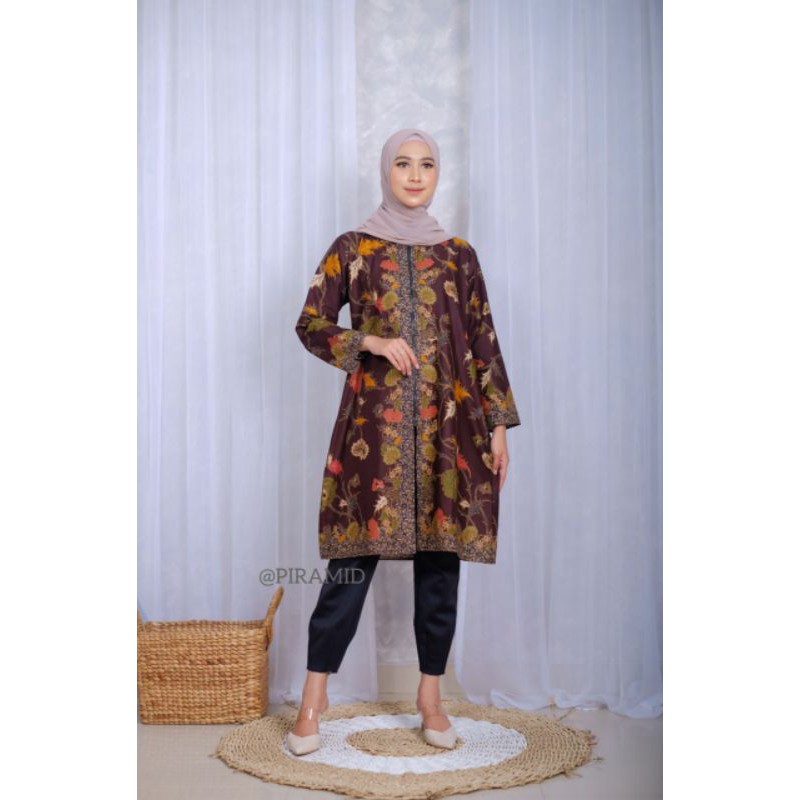 TUNIK Grosir laris GENES JELITA TUNIC NAVBOR YELBOR WHITBOR CREAMBOR ZIPPER DEPAN