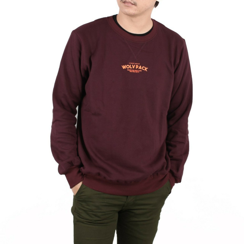 TERMURAH !! SWEATER HOODIE CREWNECK / SWEATER HOODIE PRIA DAN WANITA POLOS ORIGINAL WOLV