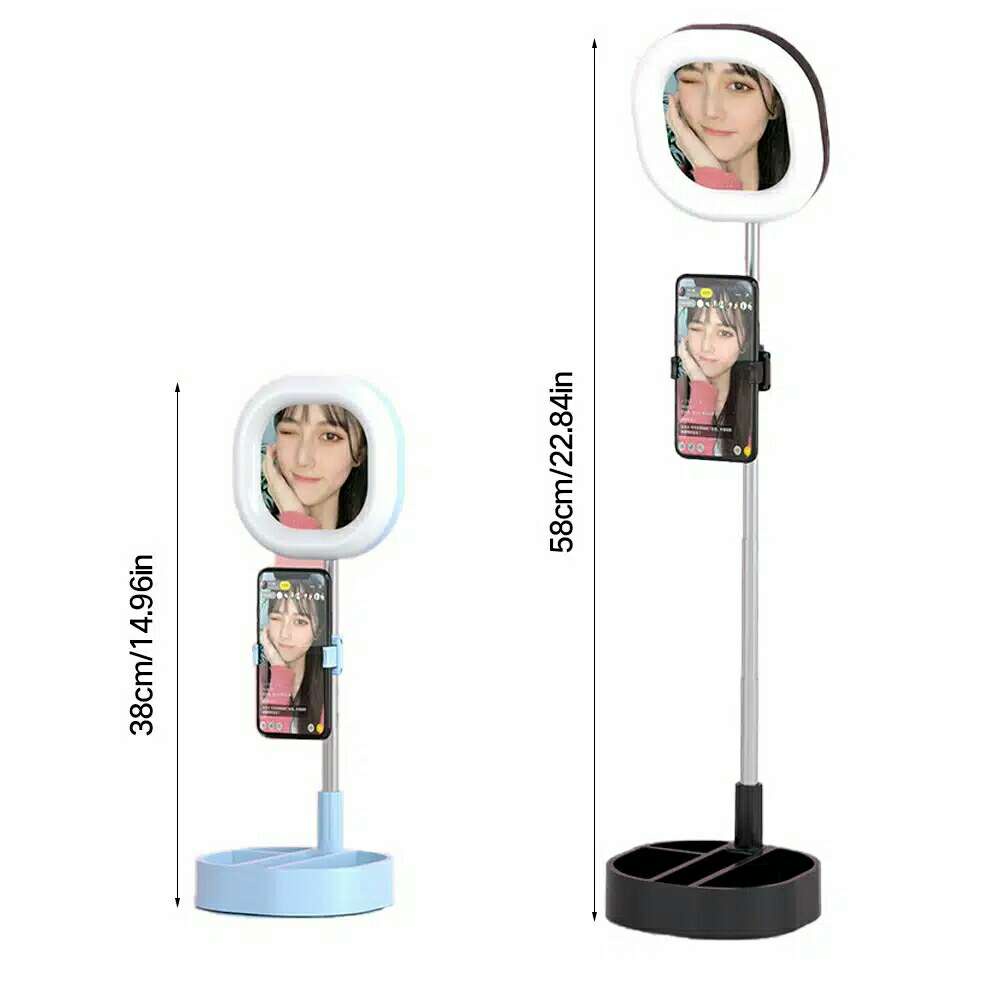 SUPER66 live streaming light, selfie light dengan holder, portable ring light, lampu make up Y3
