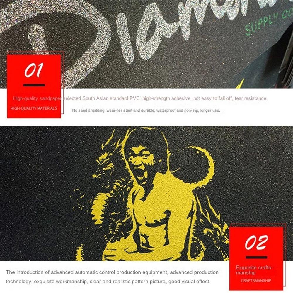 Lanfy Skateboard Amplas Skateboard Aksesoris Stiker Hias Semprot Digital Double Rocker Sepeda Listrik Scooter Griptape