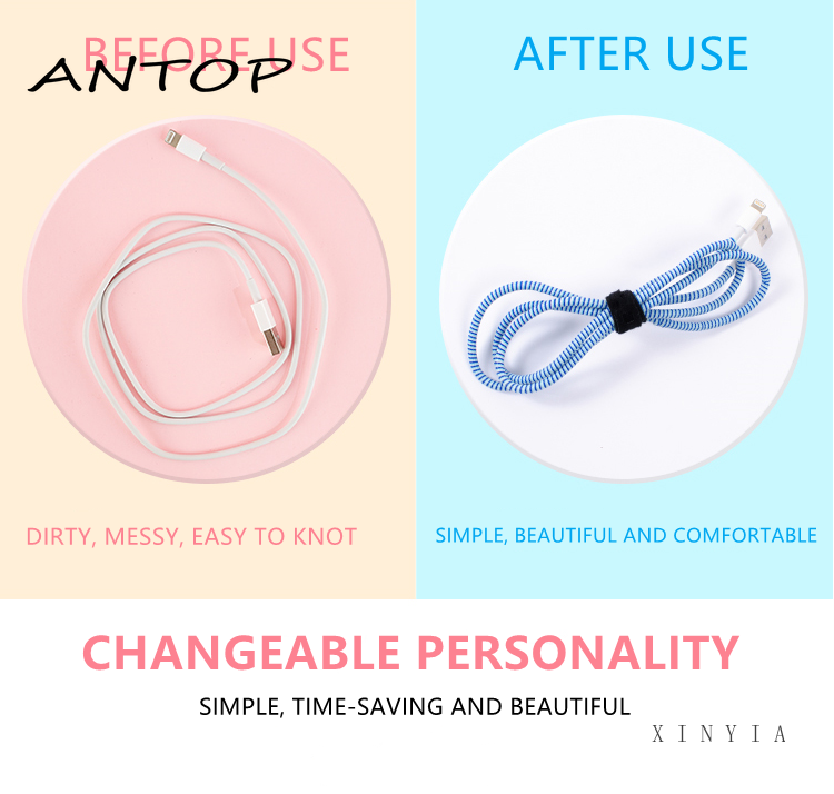 Pelindung Kabel Charger Earphone Bentuk Spiral Ukuran 140cm / 55 &quot; ANTOP