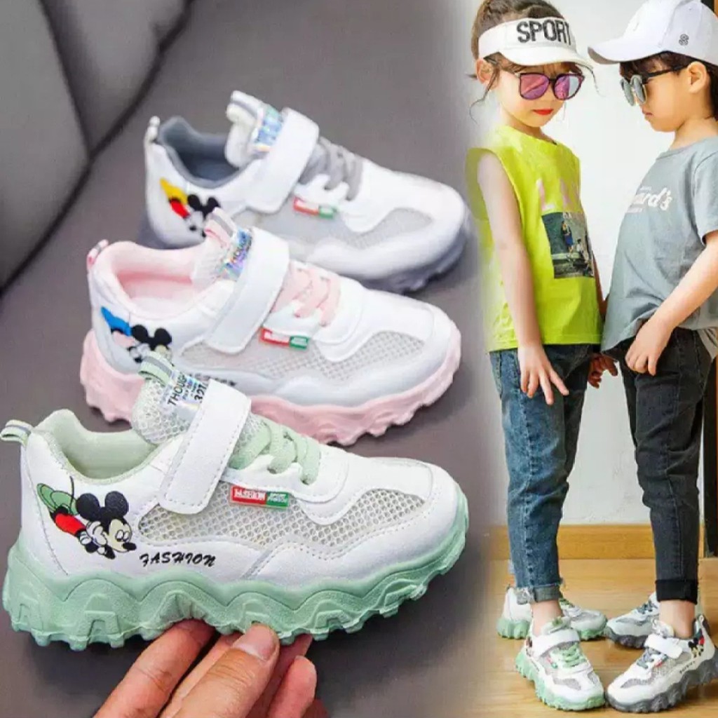 Sepatu sneakers mickey mouse anak perempuan