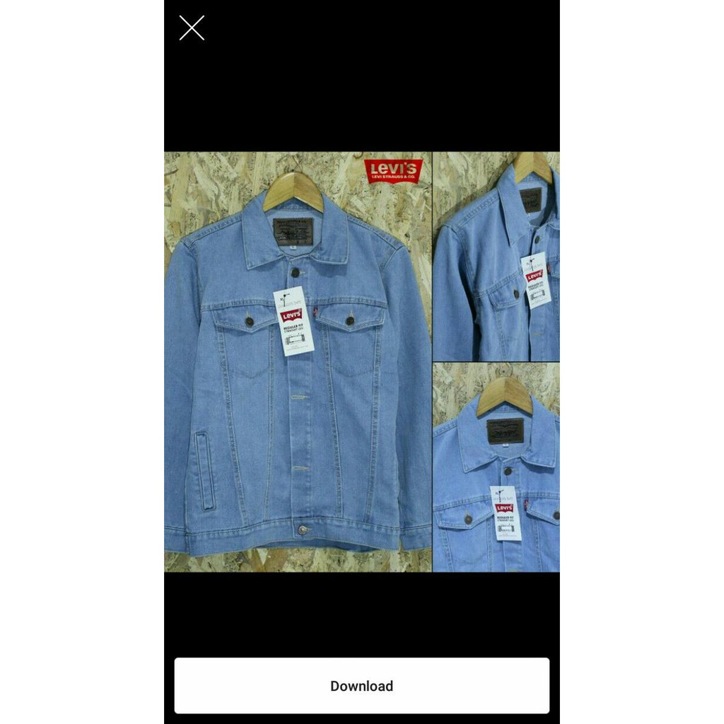 Rkzg Jaket Jeans Levis Pria Pria Casual|Biru Telor Asin Atau Biru Muda - Biru Muda, Xl Cxyk