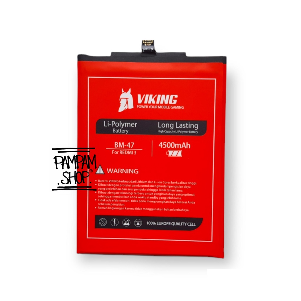 Baterai VIKING Double Power Original XiaoMi BM47 Redmi 3 3S Pro 4X Batre Batrai HP Xiao Mi BM 47 Ori