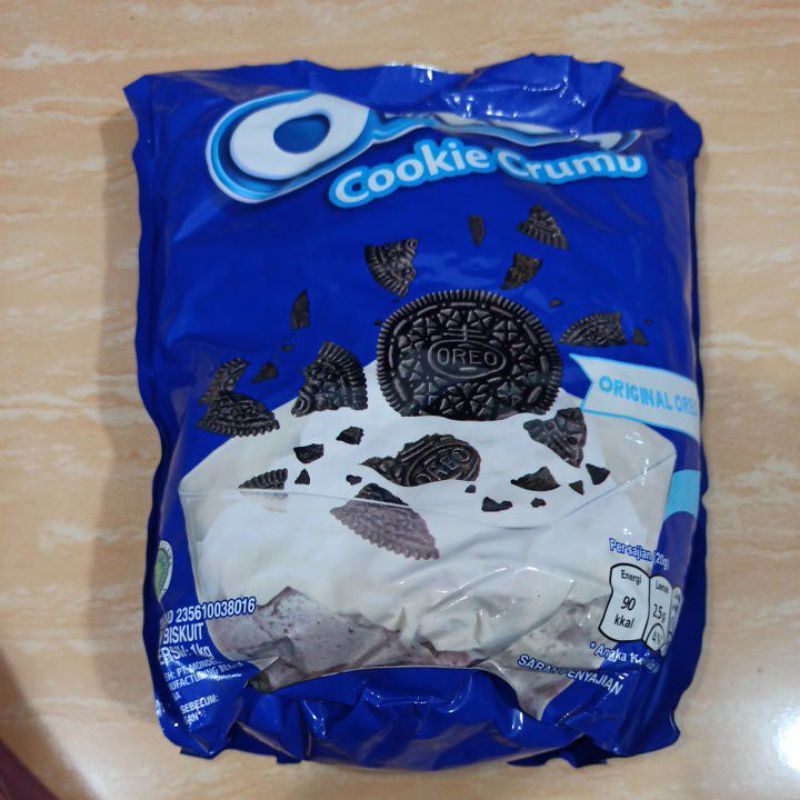 

oreo cookie crumb original mondelez 1Kg (sudah berbentuk remuk ya tidak utuh)