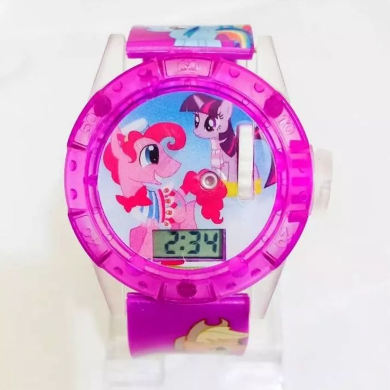 Little pony Jam Tangan Anak Laser dan Melodi Jam Tangan Anak Perempuan