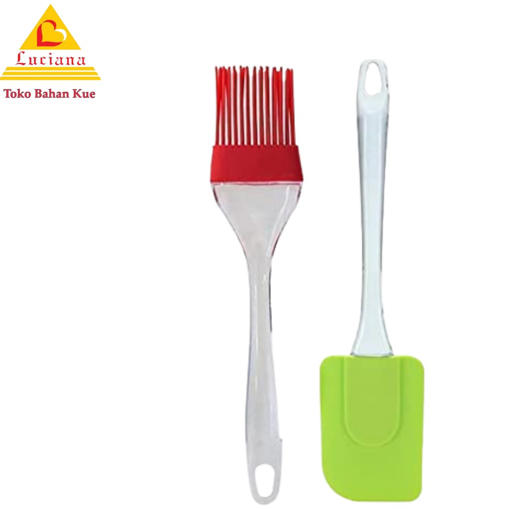 Kuas Kue Silicone + Spatula Silicone Set