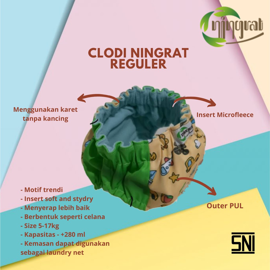 Clodi Ningrat Popok Cuci Ulang AIO Reguler AIO Drypant 4-17 kg