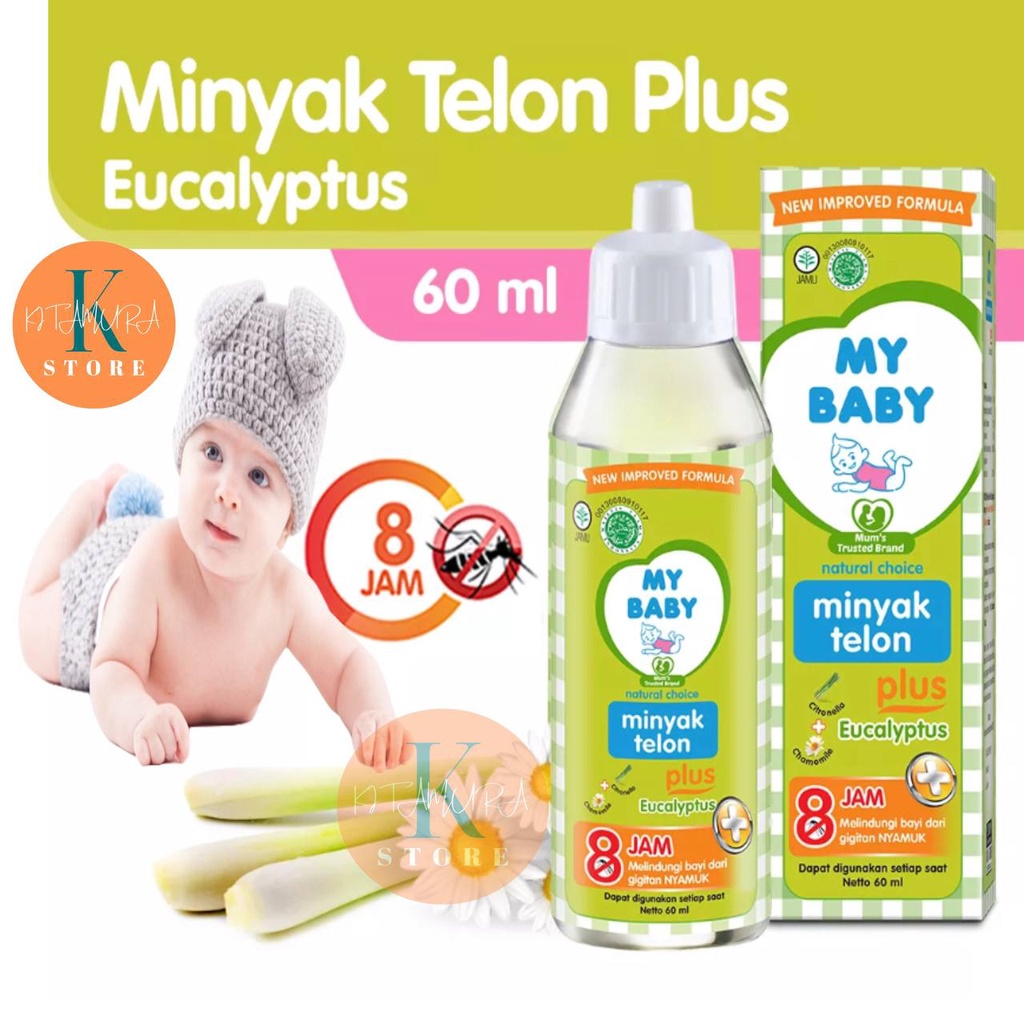 MY BABY MINYAK TELON PLUS EUCALYPTUS 60ML  Minyak Telon Bayi Murah  My Baby Minyak Telon Plus isi 60 ml  minyak telon bayi anak  ORIGINAL  MyBaby Minyak Telon Plus Eucalyptus 60ml promo murah