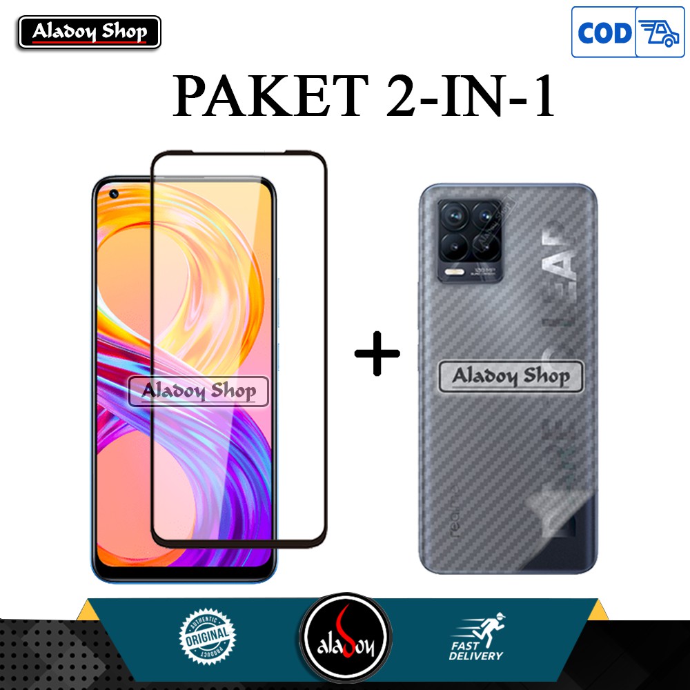 Tempered Glass Layar Realme 8 Pro 2021 + Skin Carbon 3D