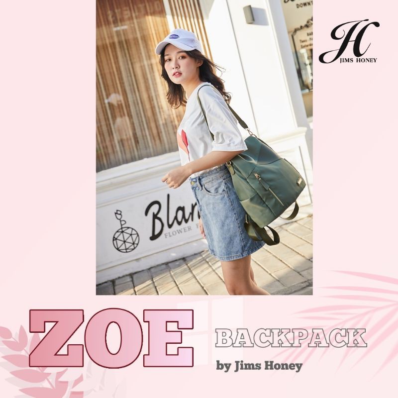 JIMS HONEY - ZOE PLUS BACKPACK Tas Ransel Wanita Ransel Anti Maling Ransel Sporty Tas Punggung Wanit