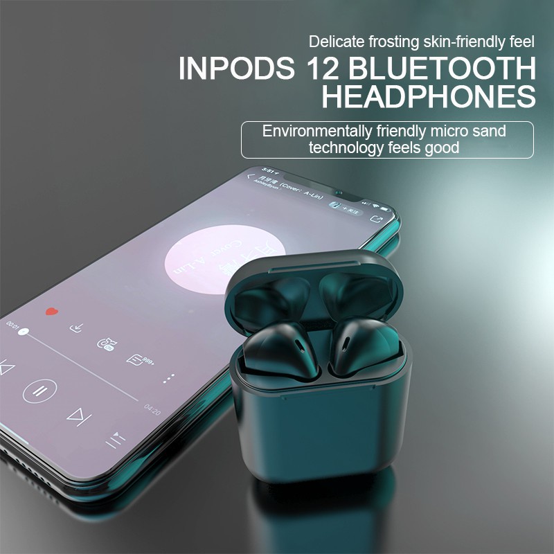 Earphone Bluetooth InPods TWS i12 Headset Macaron  Wireless bt v5.0