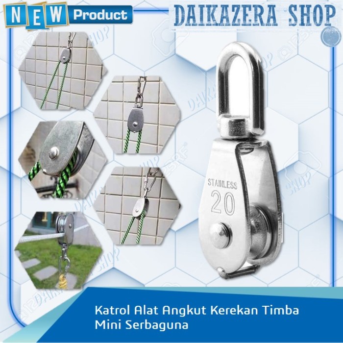 Katrol Alat Angkut Kerekan Timba Mini Serbaguna Swivel Pulley