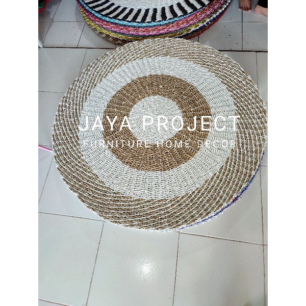 RUG ANYAM SEAGRASS 120cm/KARPET ANYAMAN/KARPET BULAT