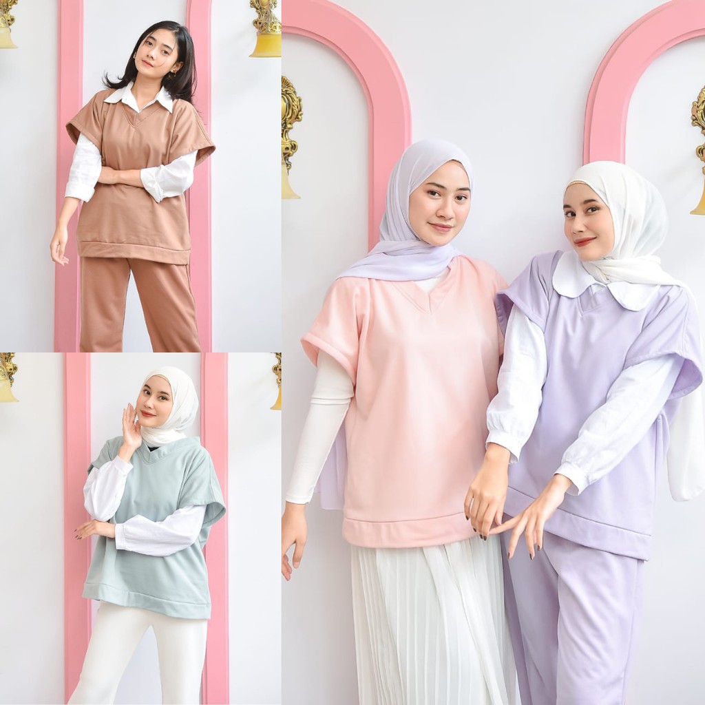 SAYA VEST ROMPI  WANITA  ALA KOREA  FLEECE Shopee Indonesia