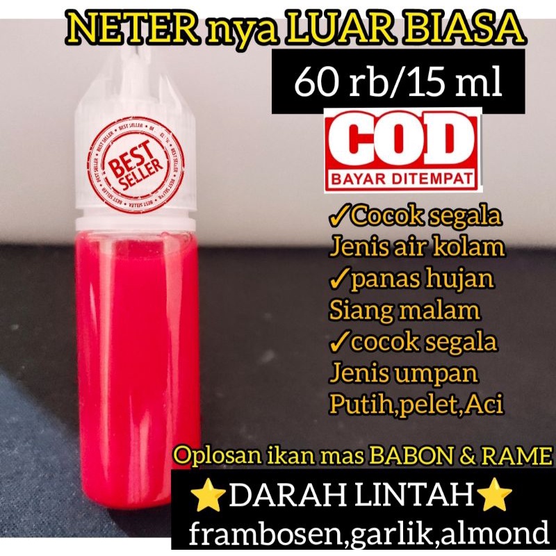 ⭐⭐⭐⭐⭐Essen DARAH LINTAH 15 ml /Essen ikan mas LOMBA  /oplosan ikan mas LOMBA/ Esen ikan mas lomba ha