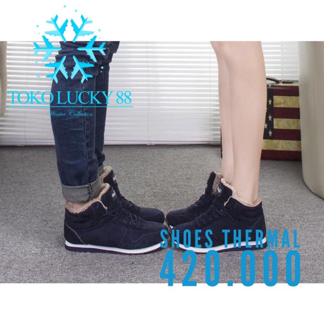 IMPORT Shoes Thermal Sepatu Winter Thermal Boots Bulu Musim Dingin