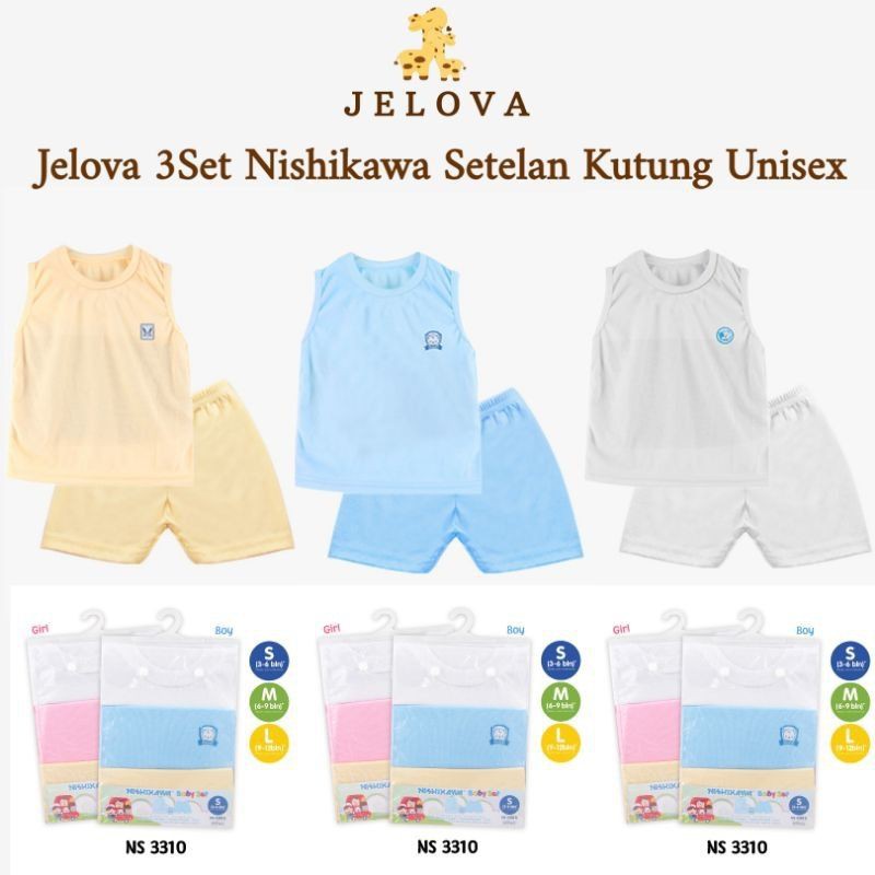 Jelova 3pc Setelan Baju Nishikawa SNI STANDART - Mix Colour