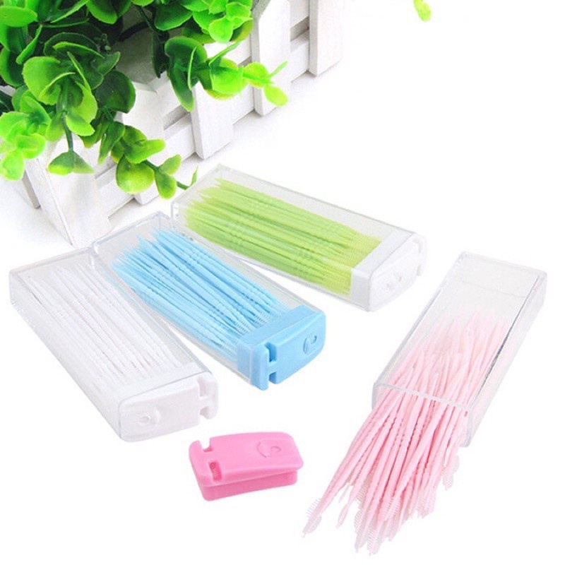 Tusuk gigi plastik dental picks brush interdental brush sikat sela gigi tooth pick pembersih sela gigi