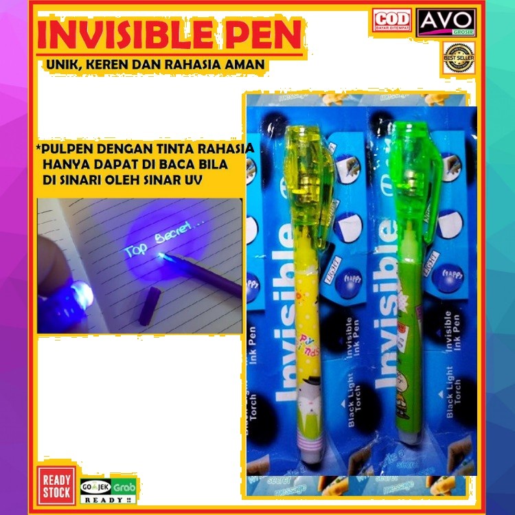 

pulpen magic tidak terlihat pena invisible pen contek