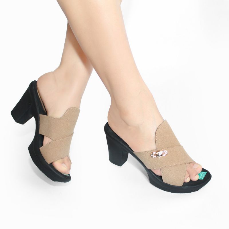 Sandal Heels Wanita Sendal Pesta Wanita Sendal Slop Wanita Sendal Perempuan Kekinian Bisa COD Cs05