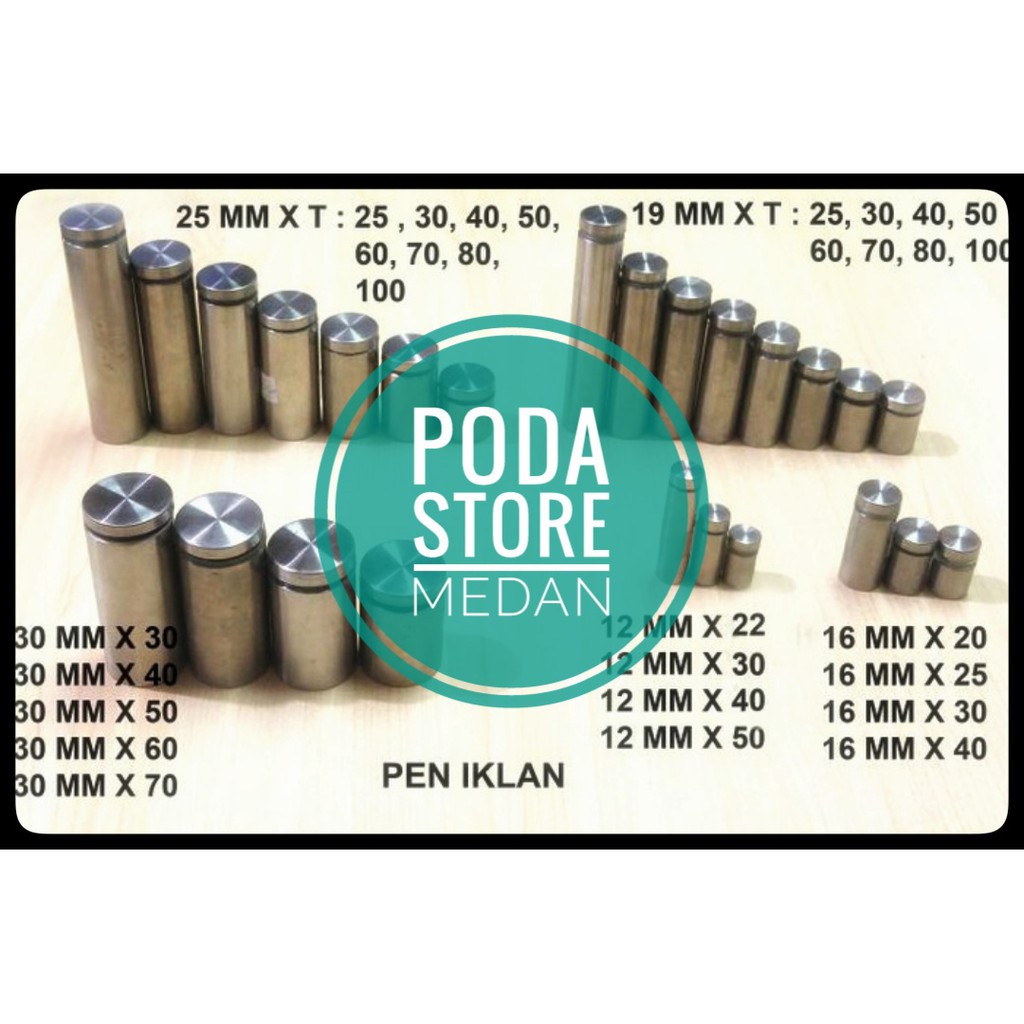 Pen Iklan Baut Acrylic Mur Akrilik 12 x 25