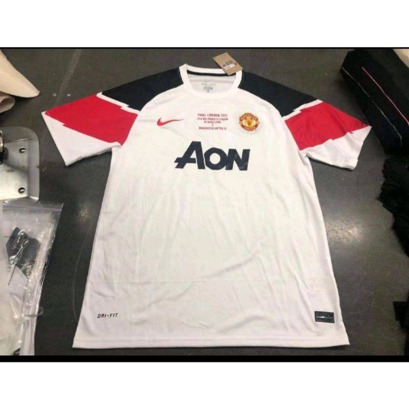 IMPORT Jersey RETRO MU away Putih Final London 2011 premium import 2010/2011 white 10/11 SMLXL
