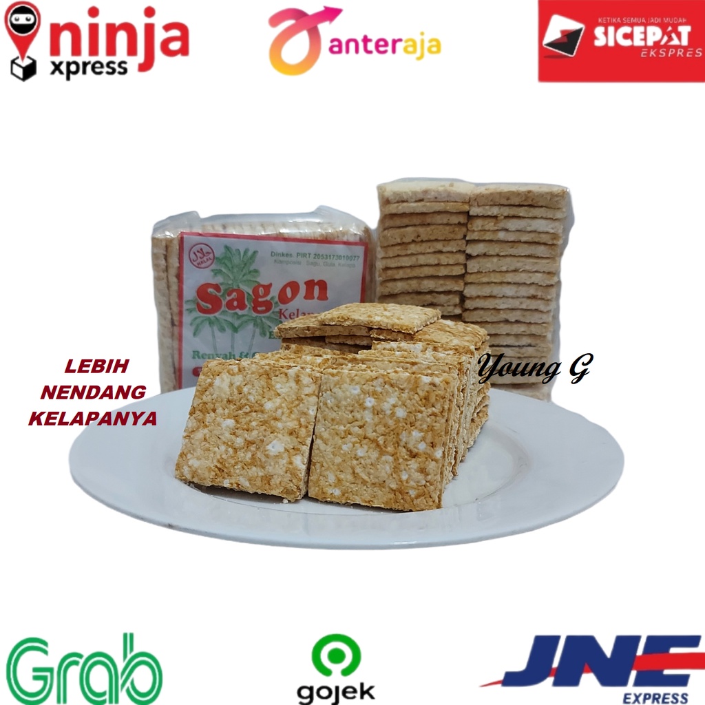 

Kue Tradisional Sagon Bakar Kelapa Asli 250gr Gurih Renyah Halal P-IRT