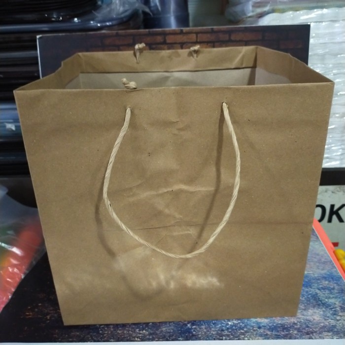 

✨ BISA COD ✨ paper bag kotak coklat 27x27