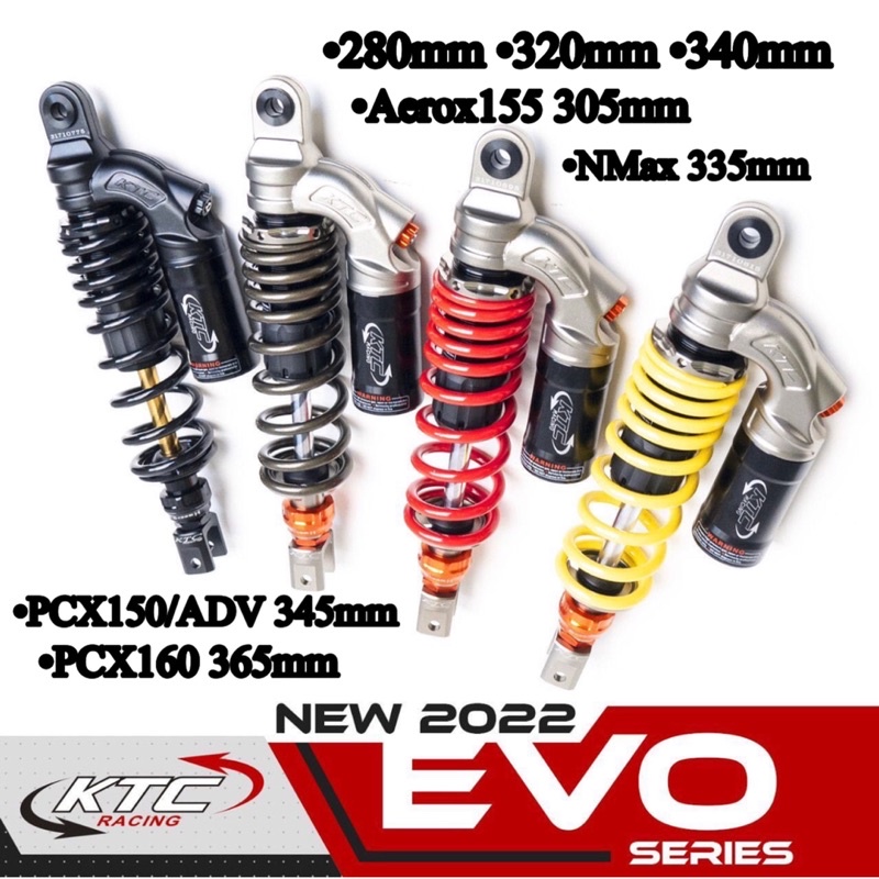 Shock KTC Racing Evo Double Klick Double Shock Matic Bebek Shockbreaker Tabung Atas Bebek 280mm 320mm 340mm NMax Old New Aerox155 Old New PCX 150 160 FOURSIX_46