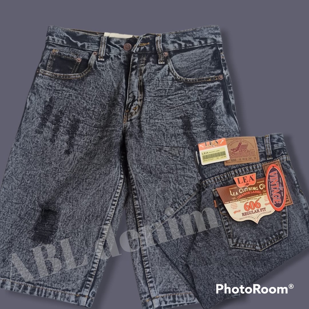 celana jeans pendek pria sobek/celana jean pendek pria 606/celana pendek pria Lea