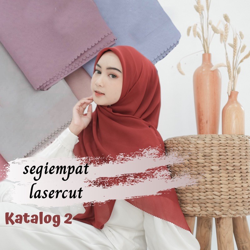 Jilbab / Kerudung Segi Empat Laser Cut warna ke - II