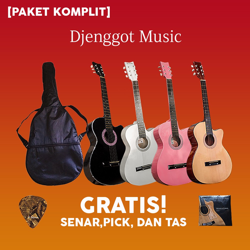 [BONUS++] GITAR AKUSTIK MANDALIKA MURAH FREE TAS SENAR DAN PICK