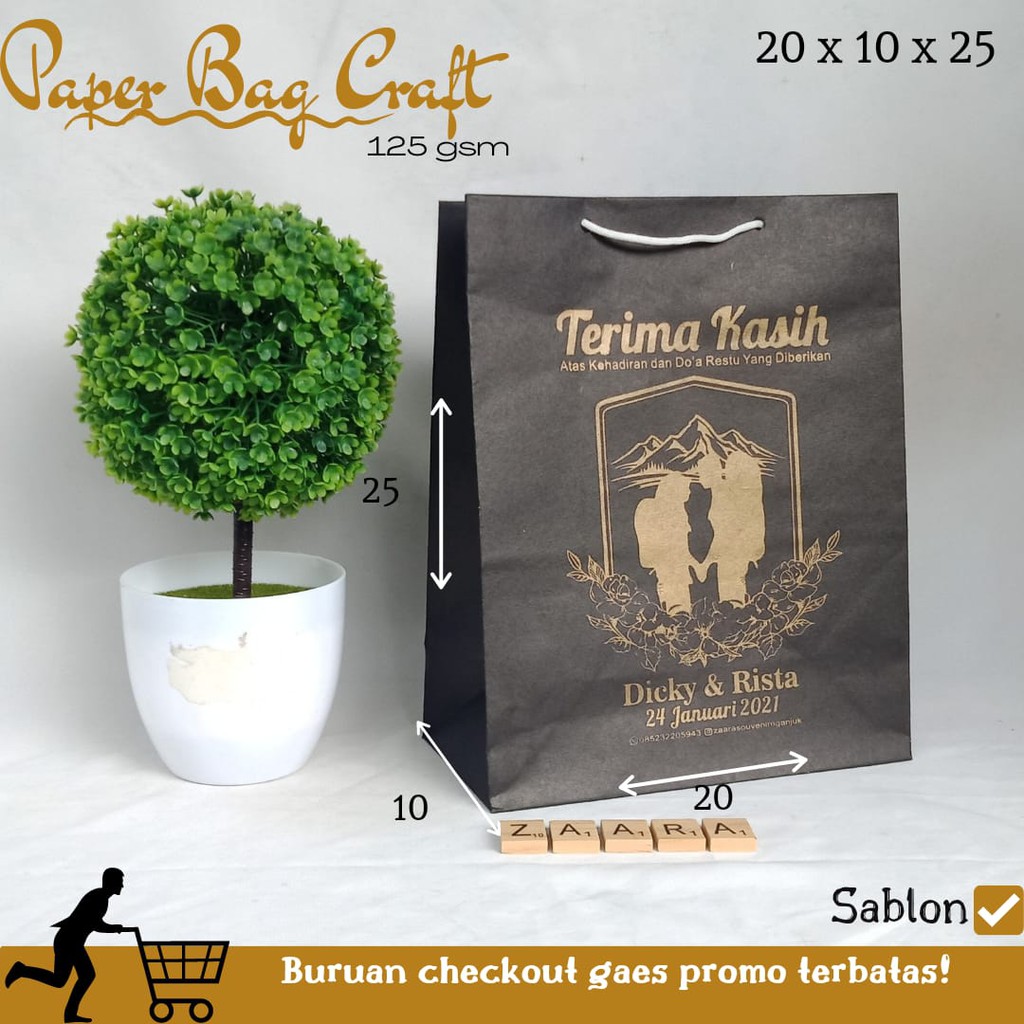 Jual Paper Bag Custom Cm X Cm X Cm Paper Bag Kado Paperbag Sablon Tas Souvenir