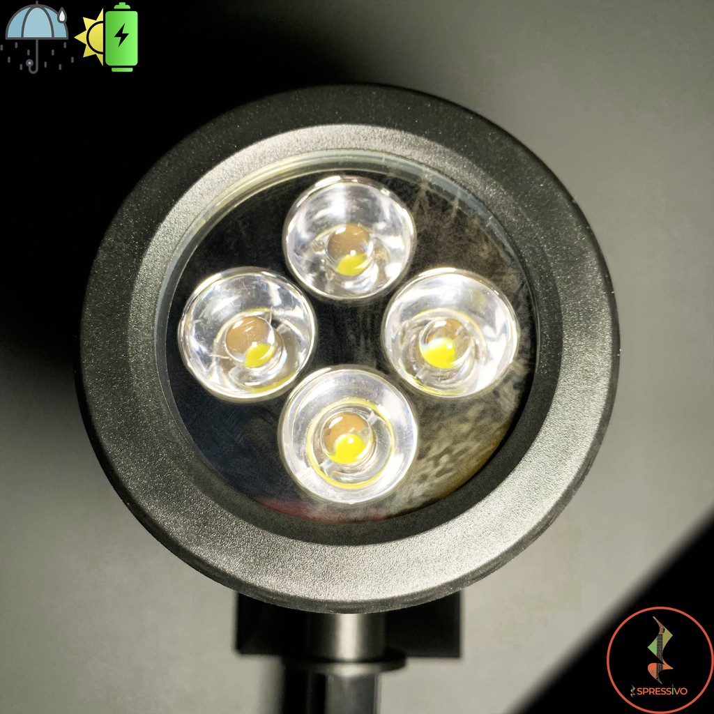 Lampu taman solar tancap 4 LED sorot tenaga surya sensor matahari