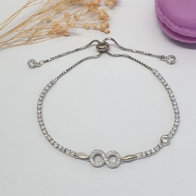 Gelang serut perak infinity ASLI SILVER 925