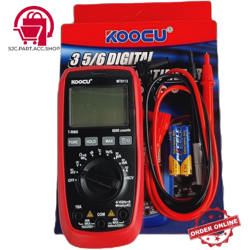 MULTITESTER DIGITAL AVOMETER 6000 COUNTS MULTIMETER KOCCU MT-8113