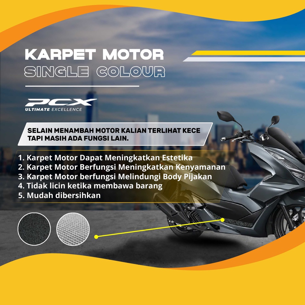 Karpet Motor Mie Bihun Honda New PCX 160 CC Alas Motor Honda Aksesoris Motor Karpet Motor Premium