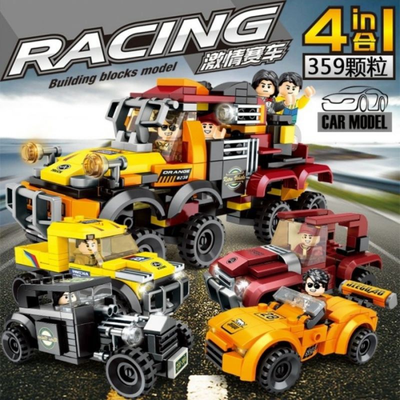 Lego Block Racing Car Truck Digabung Jadi Mobil Besar
