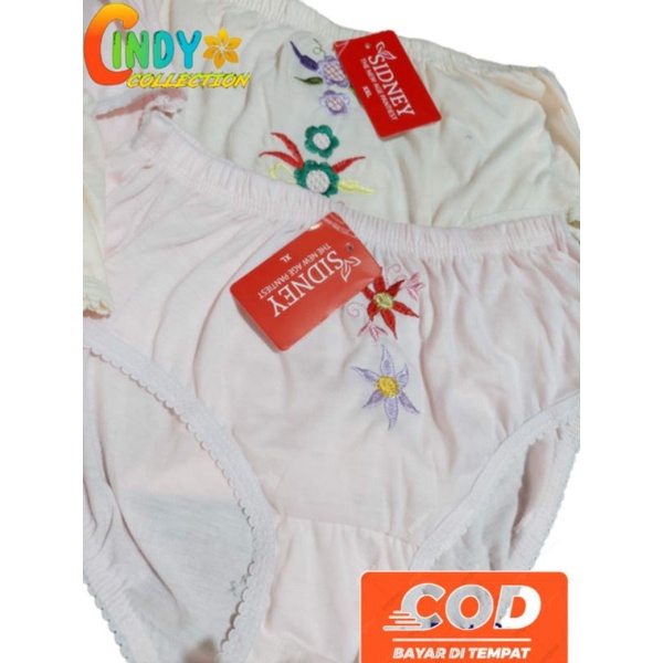 6 Pcs Celana Dalam Wanita Bordir Lusinan Murah / CD Wanita Lusinan / Celana Dalam Wanita Jumbo  L XL