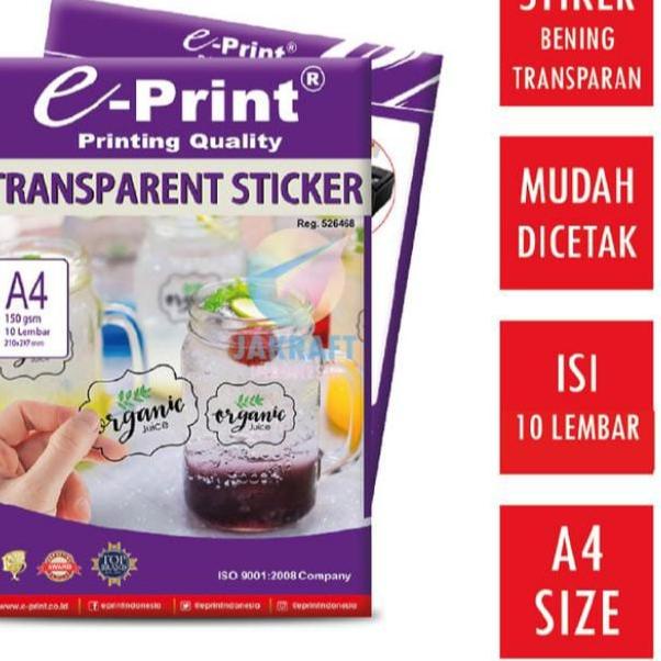

Baru Datang Sticker Transparant A Gsm I E-Print Transparent Sticker Paper AGsm Termurah