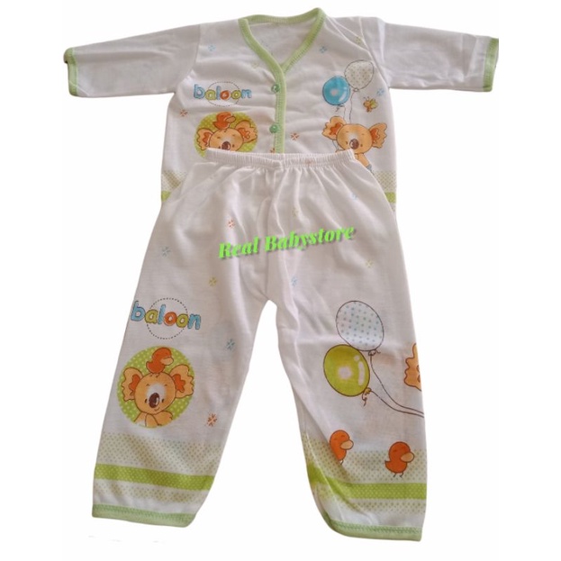 Stelan Baju Bayi Lengan Panjang + Celana Panjang Bayi Baru Lahir