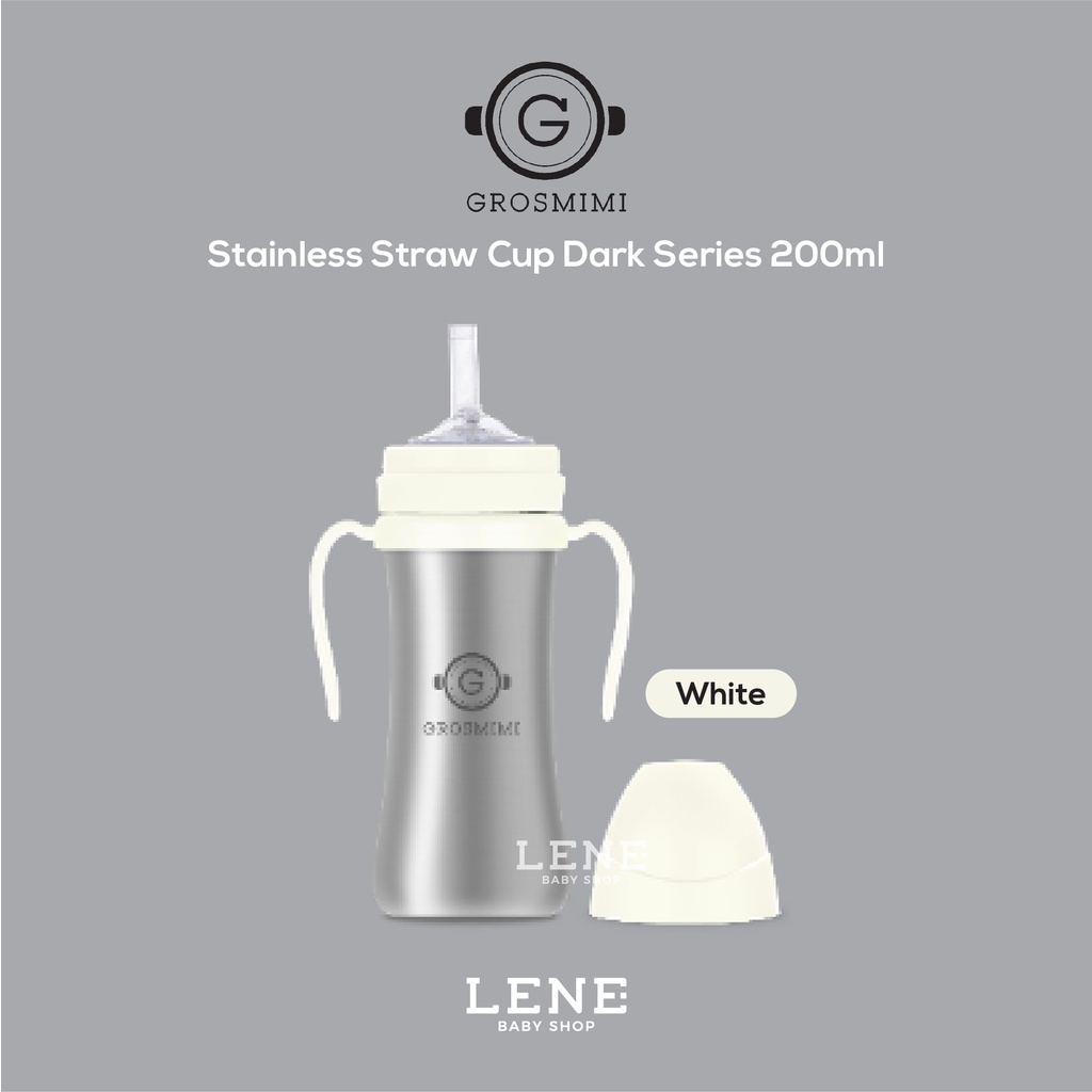 Grosmimi Stainless Straw Cup 200ml Dark Series NEW