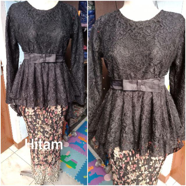 COD REALPICT KEBAYA AURORA PENGUIN KEBAYA MODERN WISUDA Bridesmaids seragaman kebaya-ATASAN SAJA HITAM