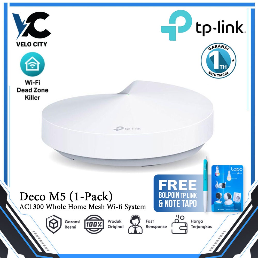 TP-LINK DECO M5 AC1300 Whole Home Mesh Wi-Fi System (1 PACK