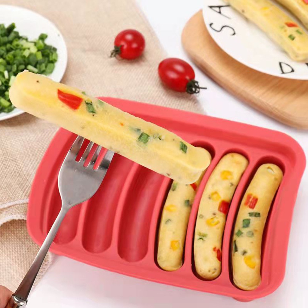 【6 Rongga】Cetakan Sosis Ham Hot Dog Telur / Cetakan Sosis Silikon / Silicone Sausage Mold