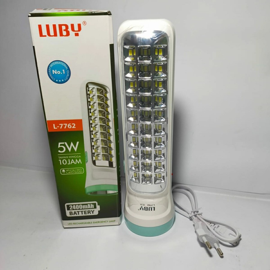 Senter Emergency Led Luby L-7762 Super Terang Tahan Hingga 10 Jam Baterai 2400Mah