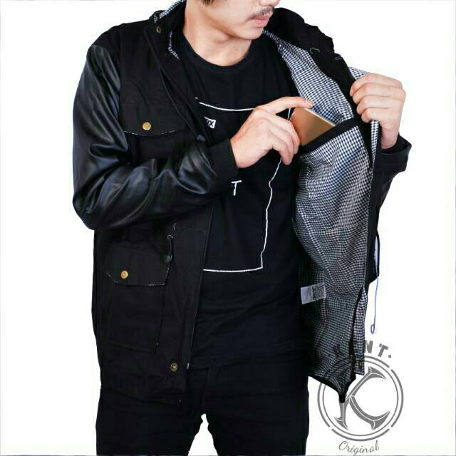 (ORIGINAL) KENT JAKET PARKA REGLAN KARLIT  BLACK