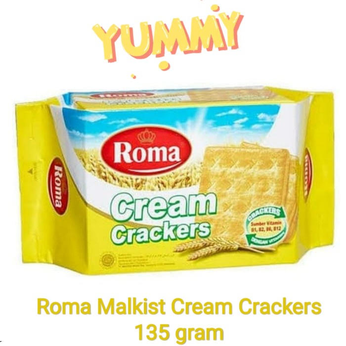 Wafer-Biskuit- Malkist Cream Crackers (Tawar) Roma 135Gr -Biskuit-Wafer.