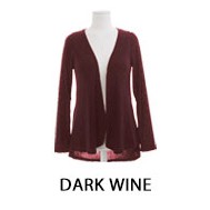 KARAKOREA Spandex Rayon Cardigan kerja outer cardigan jumbo-RLS Standard/Wine